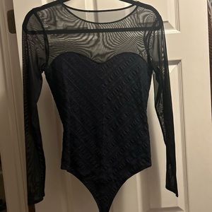 Abercrombie and Fitch Black lace and mesh bodysuit